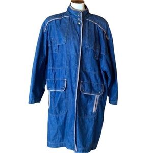 Vintage Regina Porter denim jean duster coat Size Large